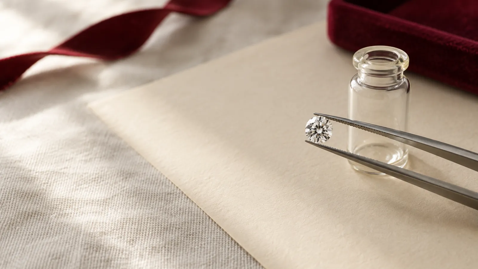 Matched diamond stud earrings in a fine metal setting