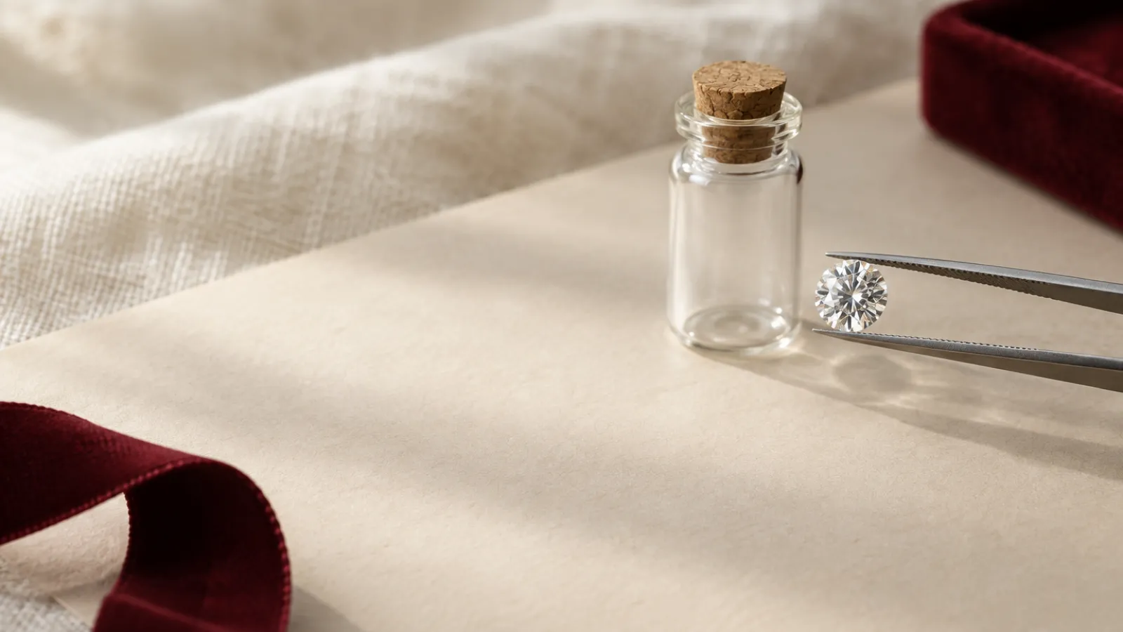 Lab-grown diamond studs, pendants, tennis bracelets and rings arranged as everyday jewelry