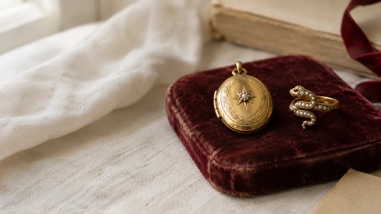 Victorian gold ring with an old-cut diamond and engraved shoulders