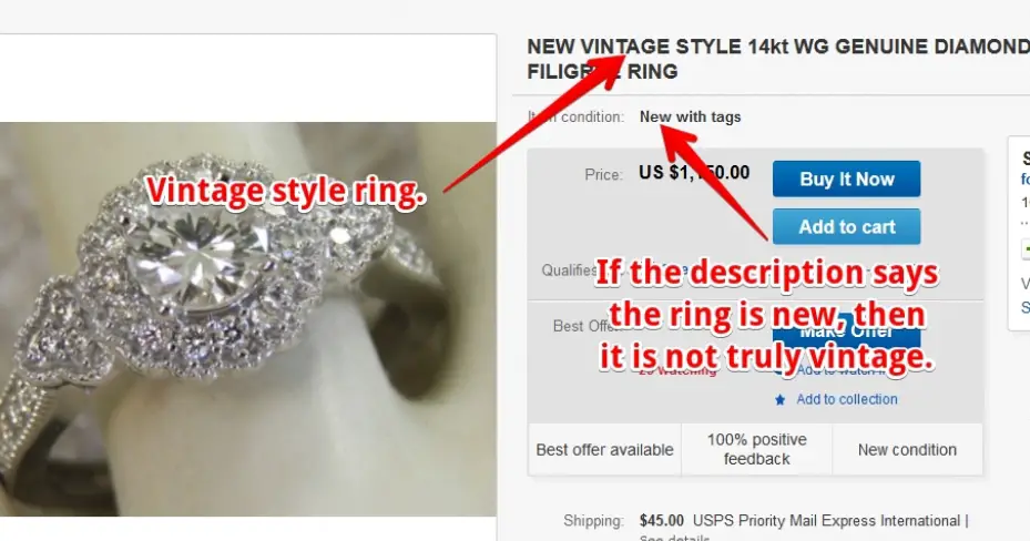 Buying a Vintage Engagement Ring on eBay