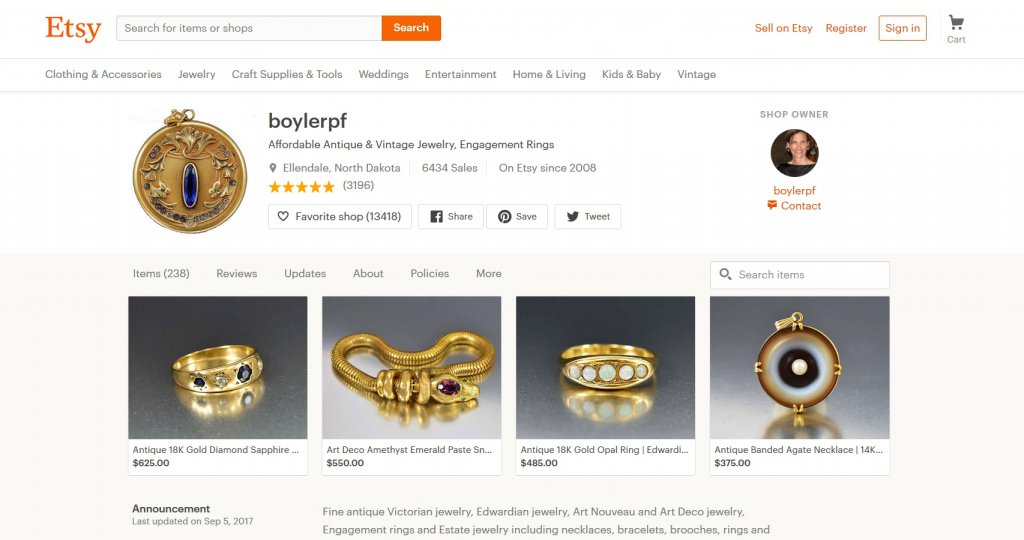 best vintage jewelry shops on etsy - boylerpf