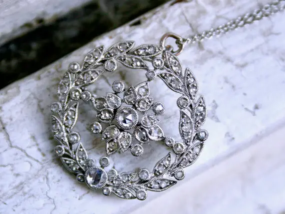 antique diamond pendant and brooch from gold adore