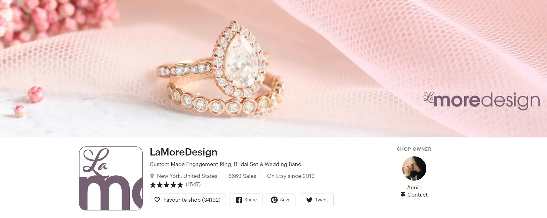 Custom Made Engagement Ring Bridal Set & Wedding by LaMoreDesign