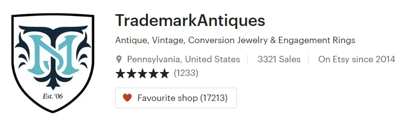 Best vintage jewelry shops - Trademark Antiques on Etsy
