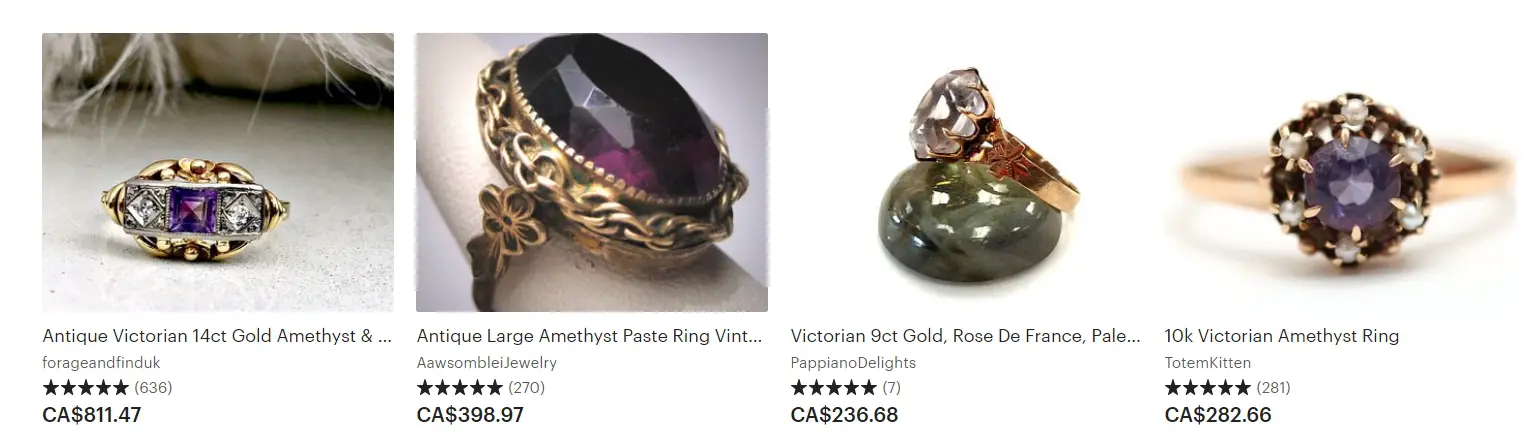 Sixth wedding anniversary ring- Victorian amethyst vintage rings on Etsy