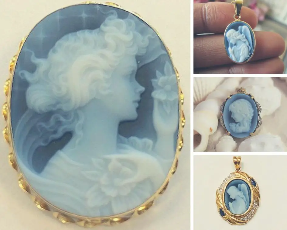 Vintage Jewelry Christmas Gifts for the traditionalist - blue cameos