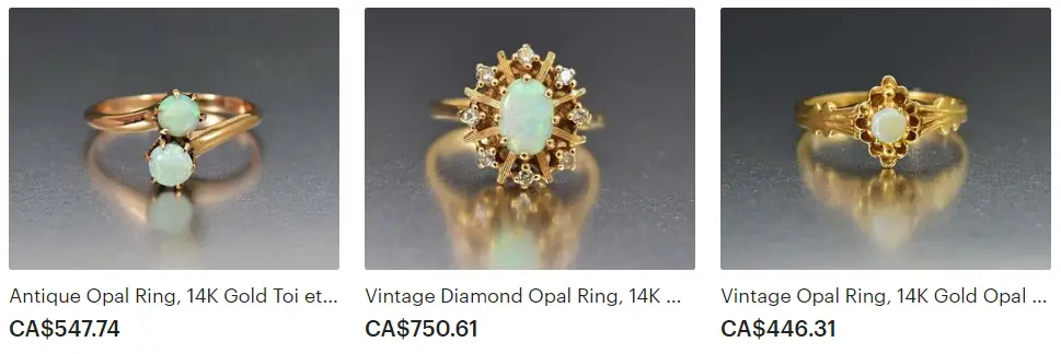 Vintage Opal Rings from boylerpf on Etsy