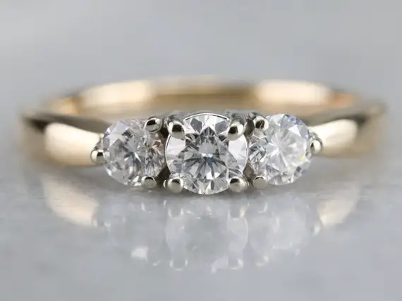 Vintage Three Stone Diamond Ring from MSJewelers on Etsy