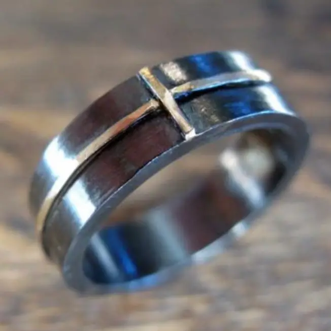 best etsy shops for mens wedding bands - 14K Gold Cross Ring by Hot Rox Custom Jewelry on Etsy