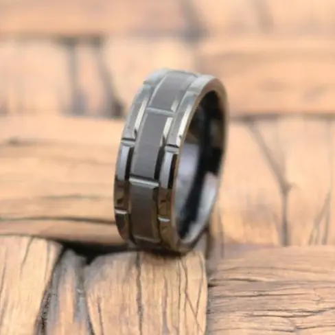 Black Tungsten Carbide Band from Aydins Jewelry on Etsy