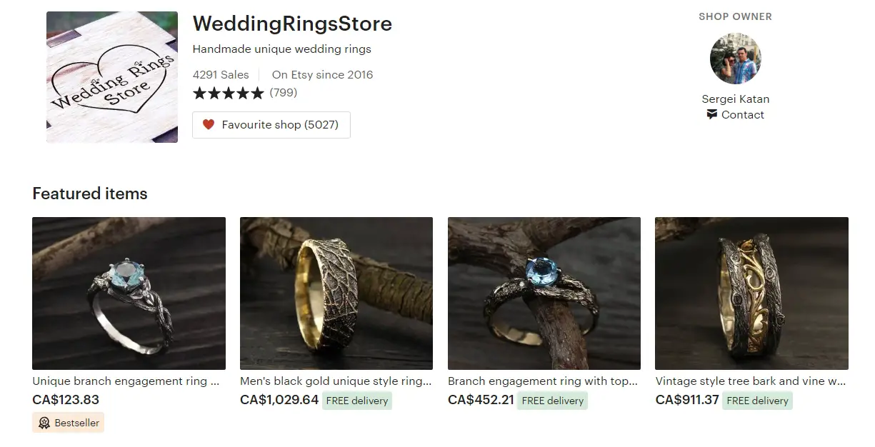 Handmade unique wedding rings by WeddingRingsStore on Etsy