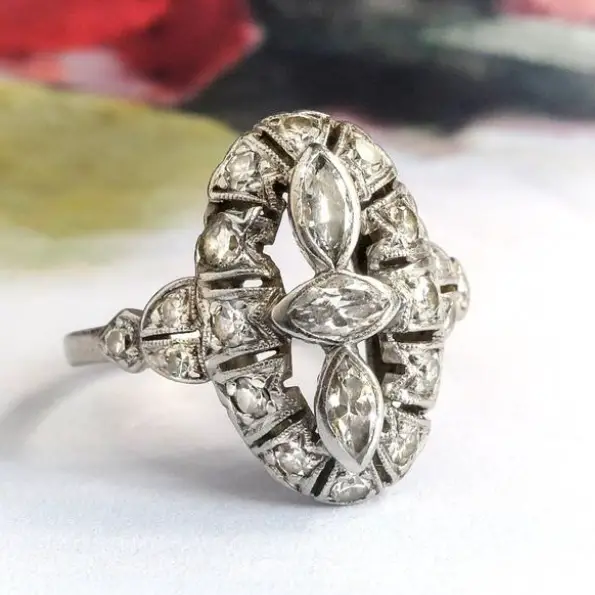 Platinum Art Deco Diamond Ring from Your Jewelry Finder on Etsy