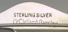 Sterling Silver McClelland Barclay jewelry mark