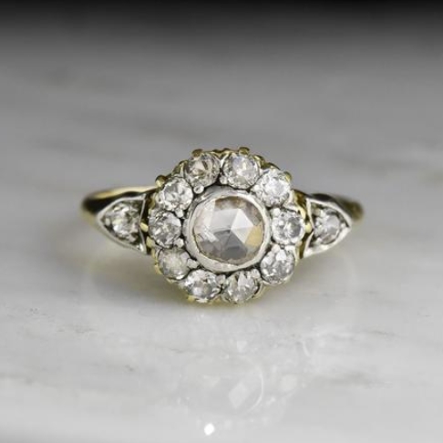 Antique Victorian Rose Cut Diamond Engagement Ring from Pebble and Polish on Etsy