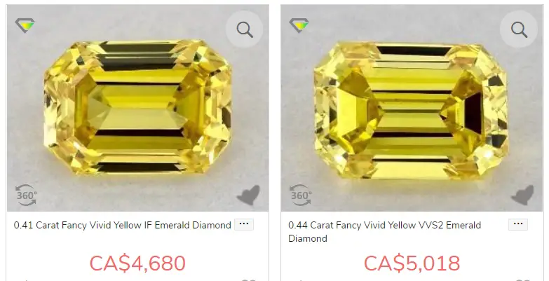 Emerald Cut Fancy Yellow Diamonds from JamesAllen
