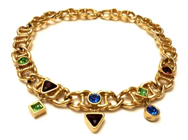 Vintage Daniel Swarovski Necklace Gold & Crystal Rhinestone from Kitschtopia on Etsy