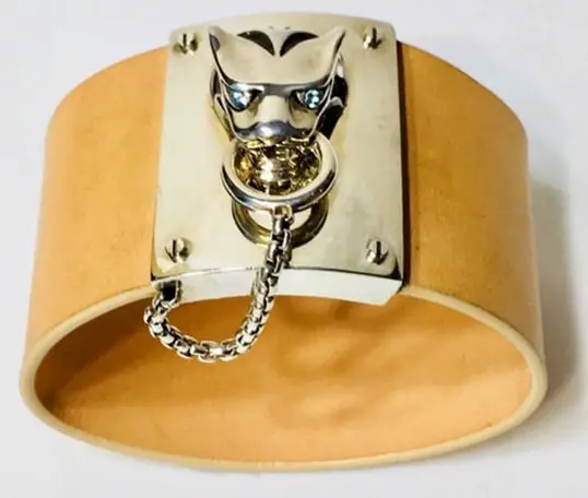John Hardy Legends Macan Tiger Head Leather Bracelet from ElevenRosesBoutique on Etsy