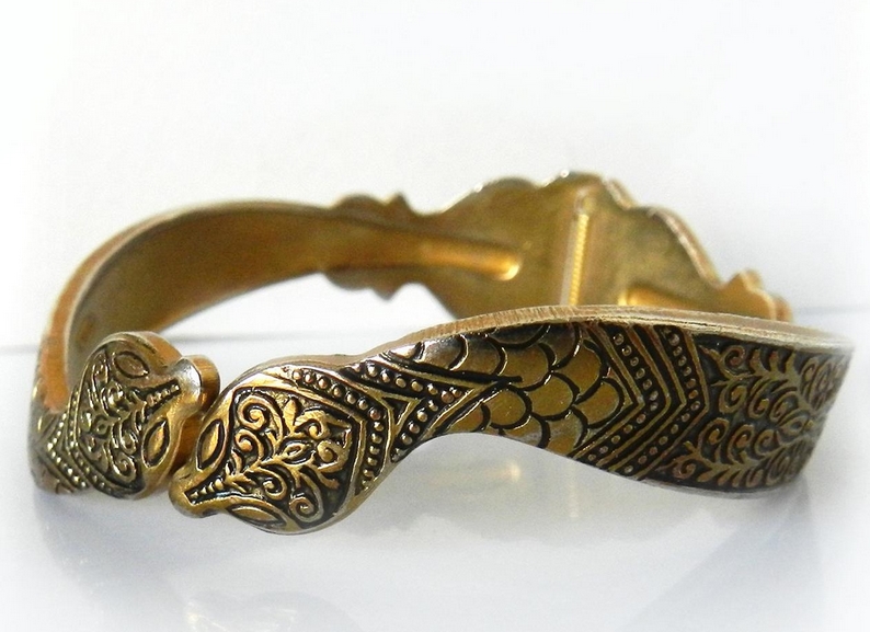 Vintage Gold Snake Bracelet from PegsVintageShop on Etsy