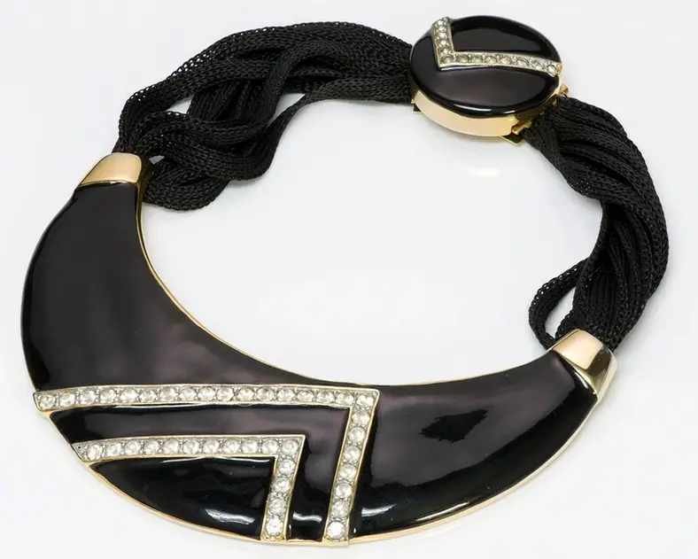 Alexis Kirk 1980’s Enamel Choker Necklace from dsf antiques