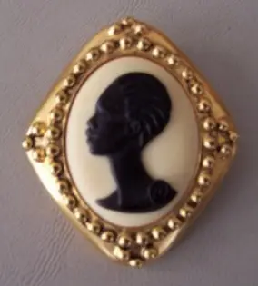 Black Cameo Pin_Brooch by Coreen Simpson