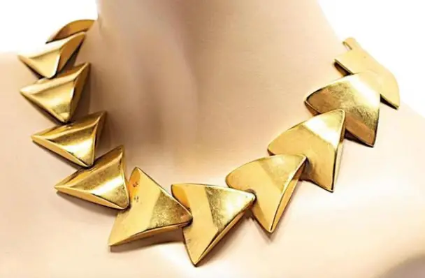 Robert Lee Morris Gold Vintage Plated Triangles Choker from Tradesy