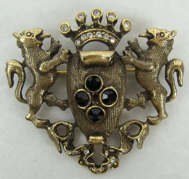 Vintage ALEXIS KIRK Coat of Arms brooch from Etsy