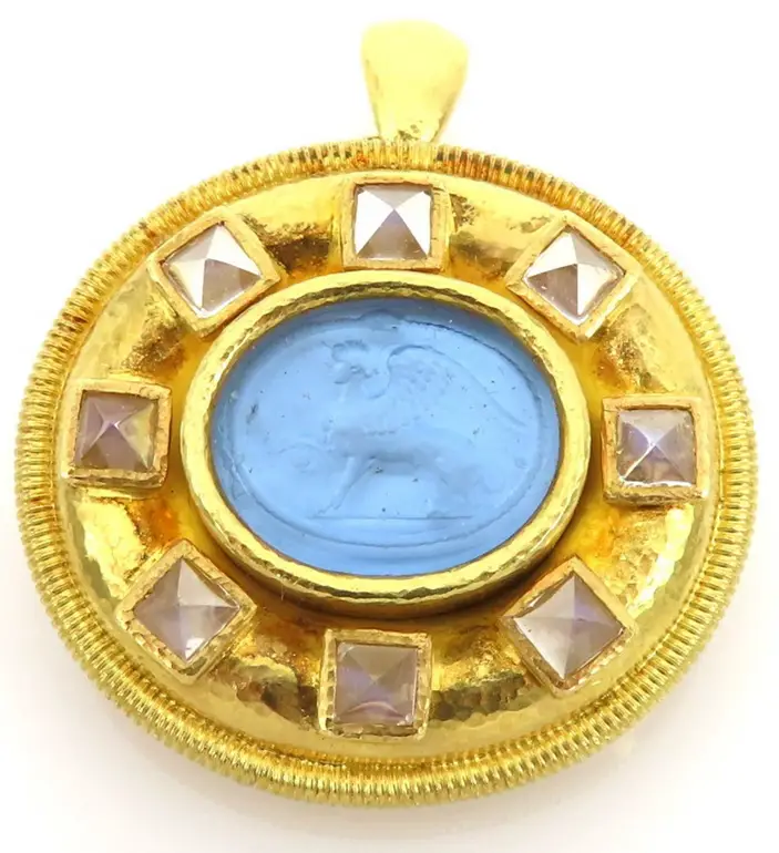 Vintage Elizabeth Locke Griffin Moonstone and 18K Yellow Gold from Etsy