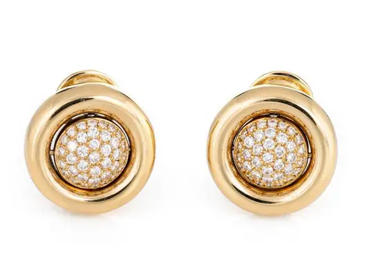 Chopard 18k Yellow Gold Movable Diamond Day Night Clip-On Earrings from SophieJaneJewels on Etsy