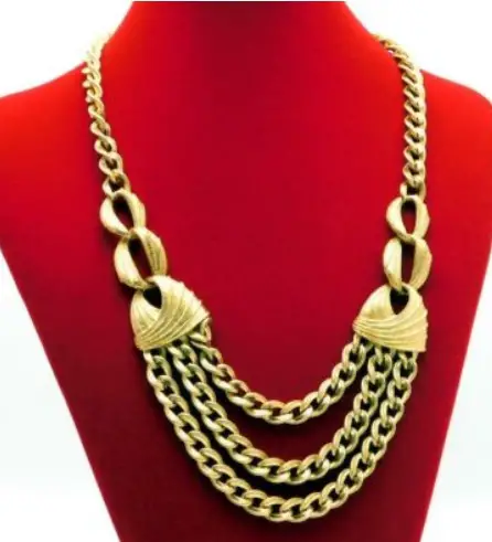 Vintage Napier Heavy Gold Tone Curb Chain Necklace from eBay