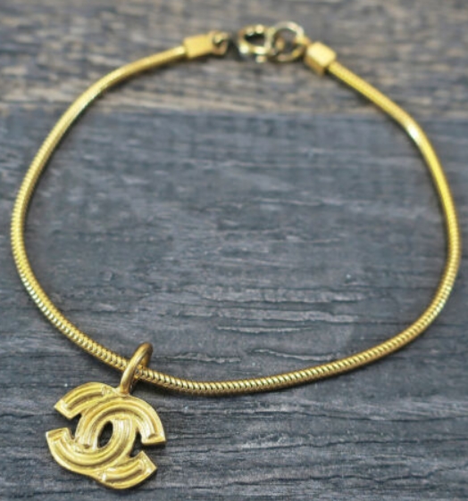 CHANEL Gold Plated Vintage Chain Bracelet from eBay