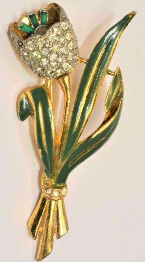 most valuable coro jewelry - 1939 Signed CORO Tulip Trembler