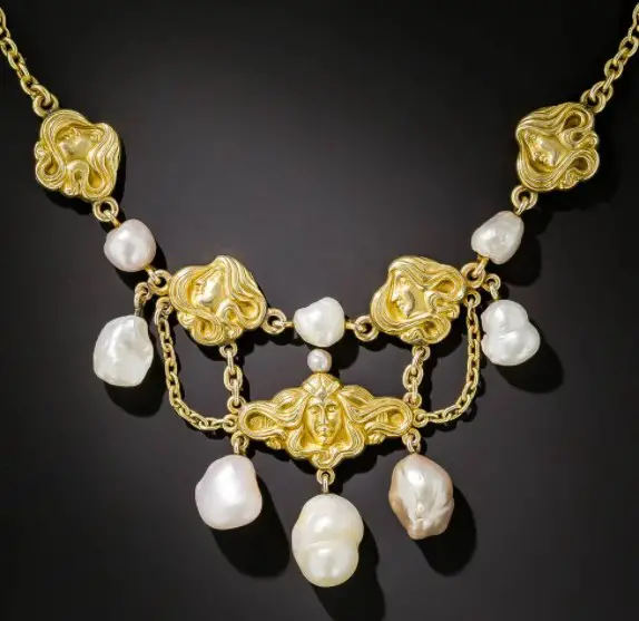 Art Nouveau Fresh Water Pearl Necklace