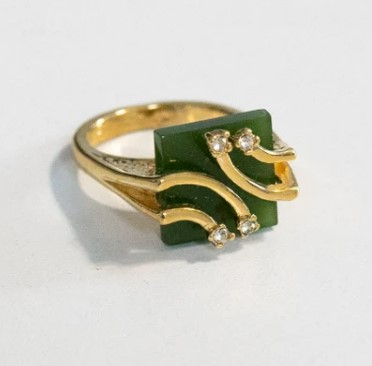 Vintage Lucky Jade Cocktail Ring from Jelifem on Etsy