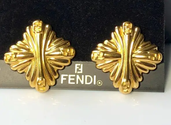 Vintage FENDI Gold Maltese Cross Earrings from BijouxVintageCanada on Etsy
