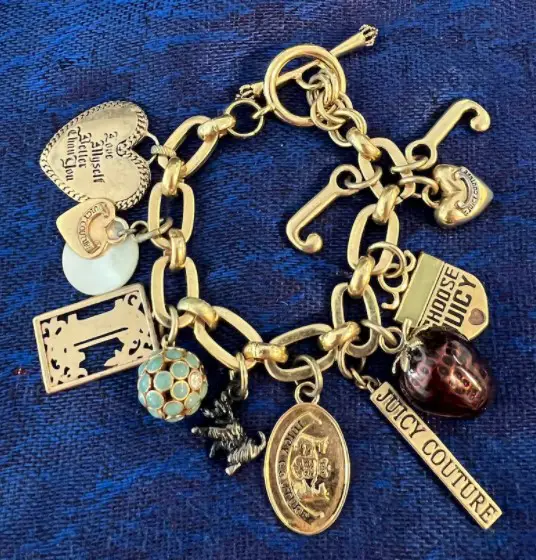 Vintage Gold Tone Juicy Couture Charm Bracelet from rozsvintage on Etsy