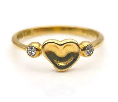 Tiffany Diamond Heart Ring from HeritageJewellryCo on Etsy