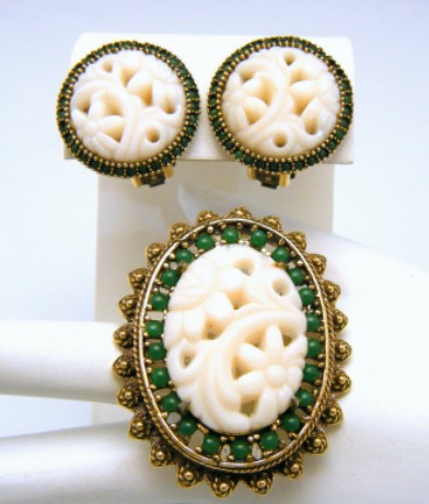 Vintage Alice Caviness Brooch Earring Set from sweetthingsvintage on eBay