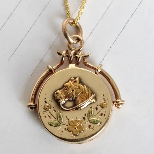 Antique Victorian 14k Horse Locket from TheEdenCollective on Etsy