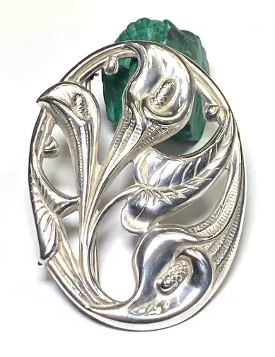 Sterling Silver Danecraft Art Nouveau Lapel Pin from VintagegoldandsilvCA on Etsy