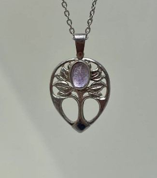 Amethyst and Sterling Silver Tree of Life Pendant from Gembank1973