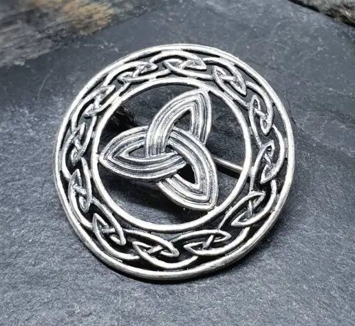 Sterling Silver Celtic Triple Knot Brooch from GabrielAndGhost on Etsy