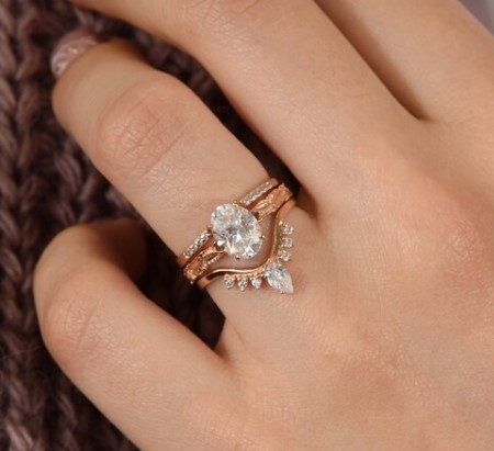 Art Deco Oval Cut Cz Engagement Ring from JewerlyAsteria on Etsy