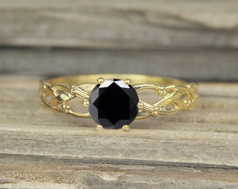 Black Diamond Ring from LoveandLuxeCo on Etsy