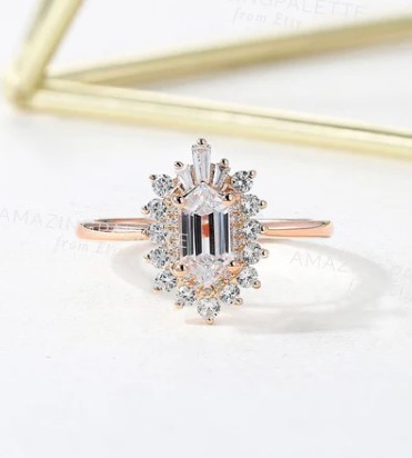 Dutch Marquise Cubic Zirconia Engagement Ring from AmazingPalette on Etsy