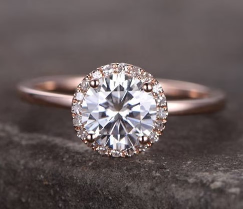 Sterling Silver Round Shaped Cubic Zirconia Engagement Ring from kbestdesign on Etsy
