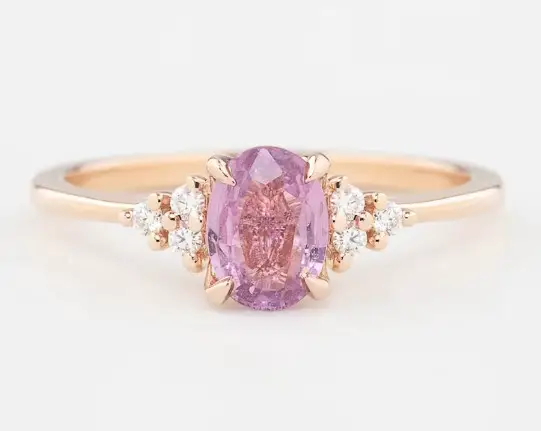 Oval Ceylon Pink Sapphire Engagement Ring from EnveroJewelry