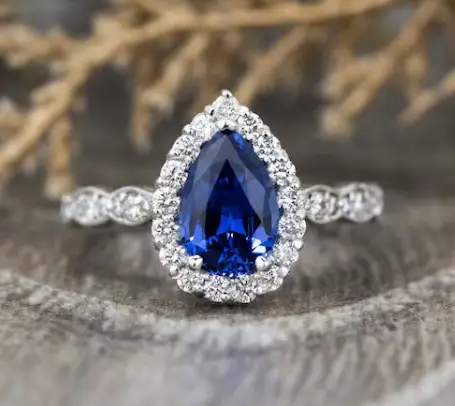 Pear Cut Sapphire Engagement Ring from Sapheena