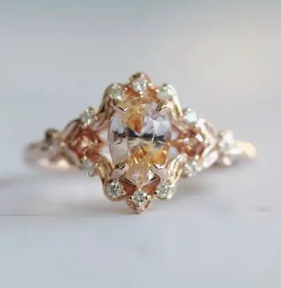 Vintage Honey Sapphire Engagement Ring from EidelPrecious