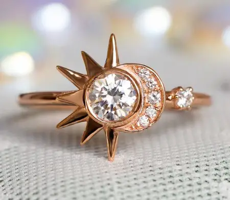 Boho Celestial Engagement Ring from RimonFineJewelry