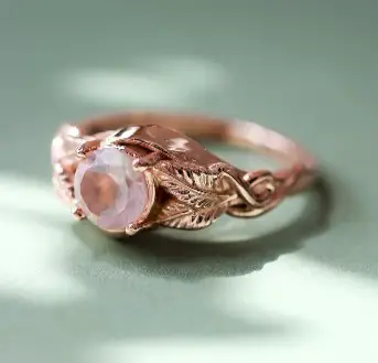Rose Quartz Engagement Ring from EdenGardenJewelry